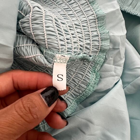 Women’s baby Doll light Green Short Sleeve Square Neck Dress Size S - Picture 9 of 10